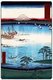 Japan: Kuroto Bay in Kazusa Province (上総黒戸の浦). Image 34 of '36 Views of Mount Fuji (富士三十六景)'. Utagawa Hiroshige (portrait / vertical edition first published 1858)